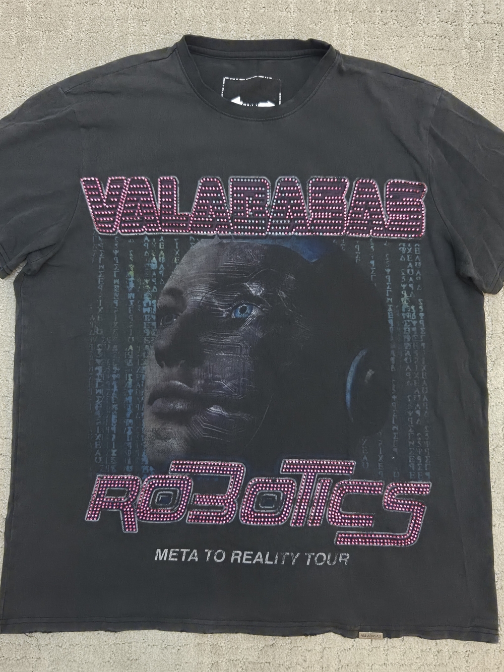 Valabasas Robotics Meta to Reality Tour Graphic Tee Acid Wash Mens L